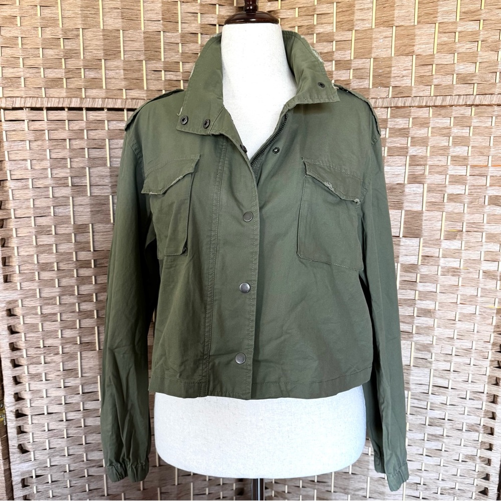 Army green Ten Sixty Sherman cropped jacket XL - Picture 2 of 11